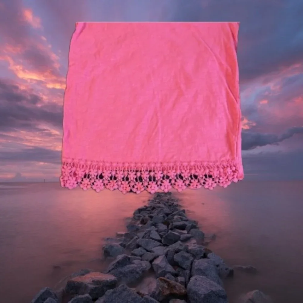 PLACE Pink Lace Bottom Top